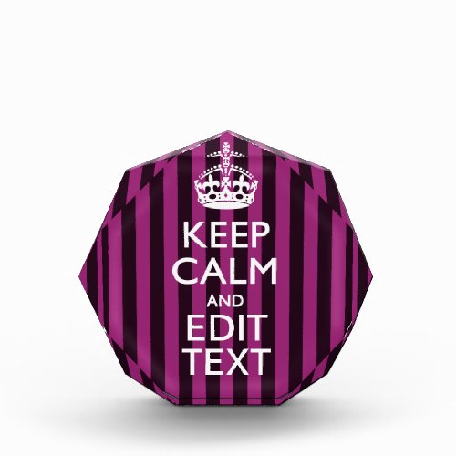 Personalized KEEP CALM Your Text on Pink Fuchsia Award