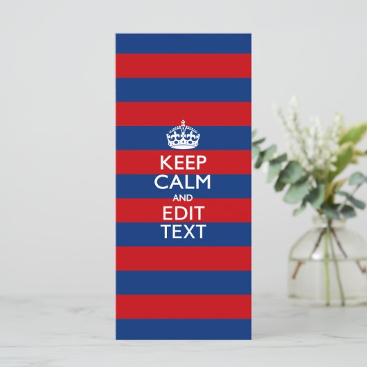 Personalized KEEP CALM Your Text on Stripes (Standing Front)