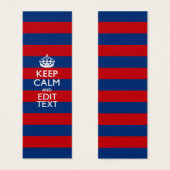 Personalized KEEP CALM Your Text on Stripes (Front & Back)