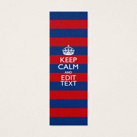 Personalized KEEP CALM Your Text on Stripes (Front)