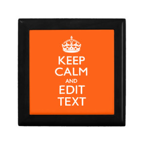 Personalized KEEP CALM Your Text Orange Accent Gift Box