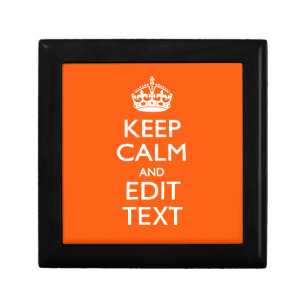 Personalized KEEP CALM Your Text Orange Accent Gift Box