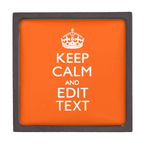 Personalized KEEP CALM Your Text Orange Accent Gift Box