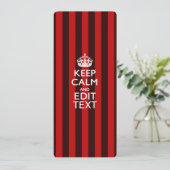 Personalized Keep Calm Your Text Red Stripes Decor (Standing Front)