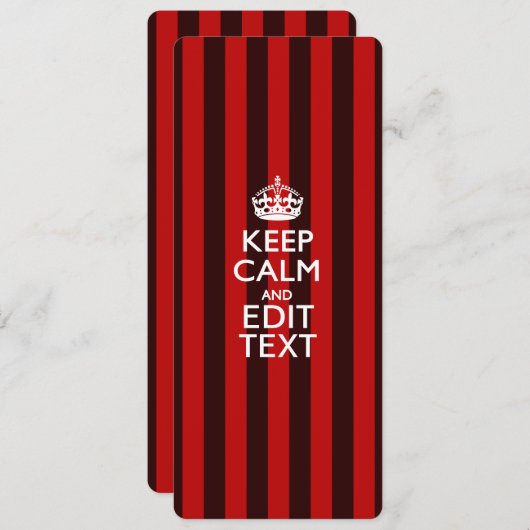 Personalized Keep Calm Your Text Red Stripes Decor (Front/Back)