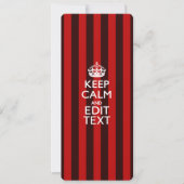 Personalized Keep Calm Your Text Red Stripes Decor (Front)