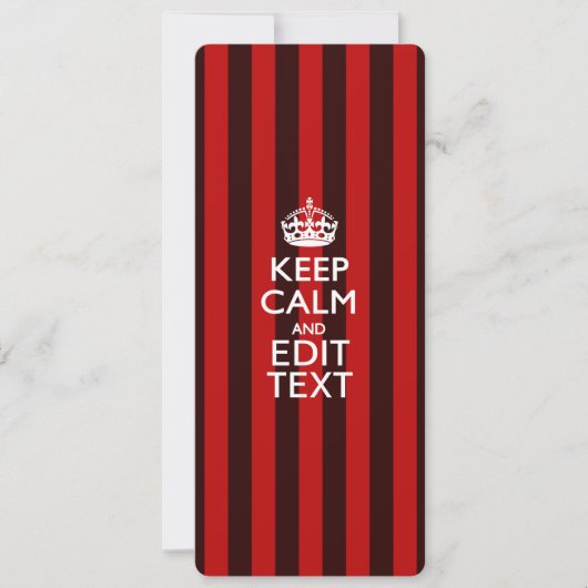 Personalized Keep Calm Your Text Red Stripes Decor (Front)