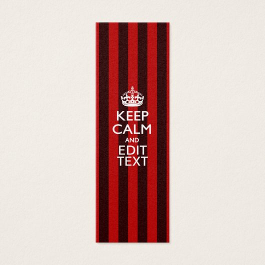Personalized Keep Calm Your Text Red Stripes Decor (Front)