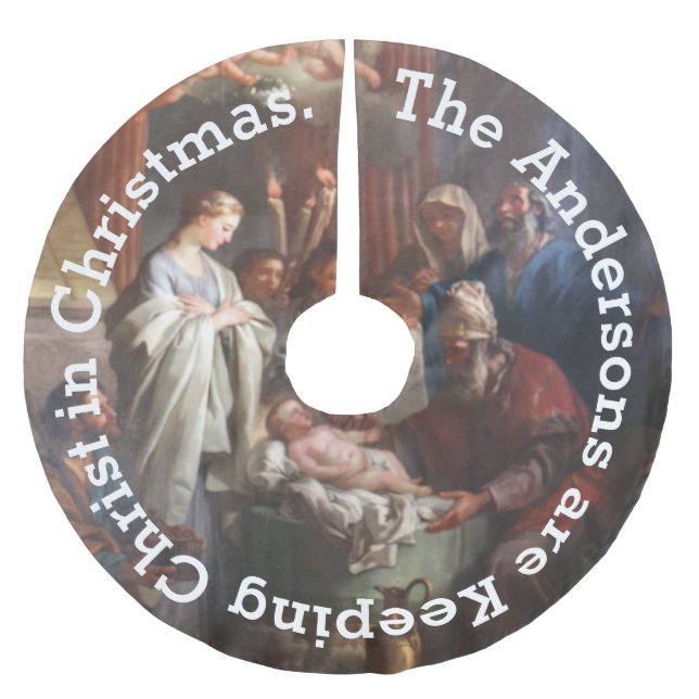 Personalized Keep Christ in Christmas Tree Skirt (Front)