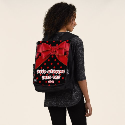 Personalized Keep Growing Into You Motivational Backpack