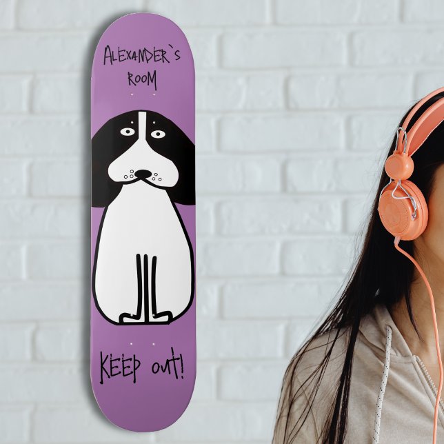 Personalized "Keep Out" Dog Room Sign Skateboard (Creator Uploaded)