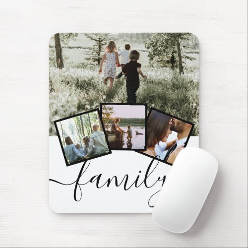 Personalized Keepsake 4 Photo Collage Family Mouse Pad