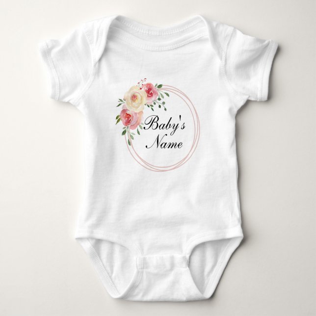 Personalized Keepsake Baby Name  Baby Bodysuit (Front)