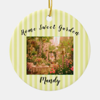 Personalized Keepsake City Garden Gift. Ceramic Ornament