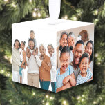 Personalized Keepsake Family Photo Christmas Cube Ornament<br><div class="desc">Create a custom keepsake with this personalized photo cube Christmas ornament, designed to display five different pictures. Perfect for capturing extended family memories, whether it’s just the grandparents with the kids or a full family reunion, this ornament will help you preserve and showcase those special moments. Personalize it with images...</div>