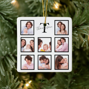 Personalized Keepsake Family Photo Collage Ceramic Ornament