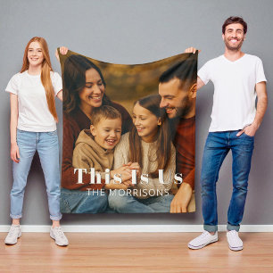 Personalized Keepsake Family Photo This is Us Fleece Blanket