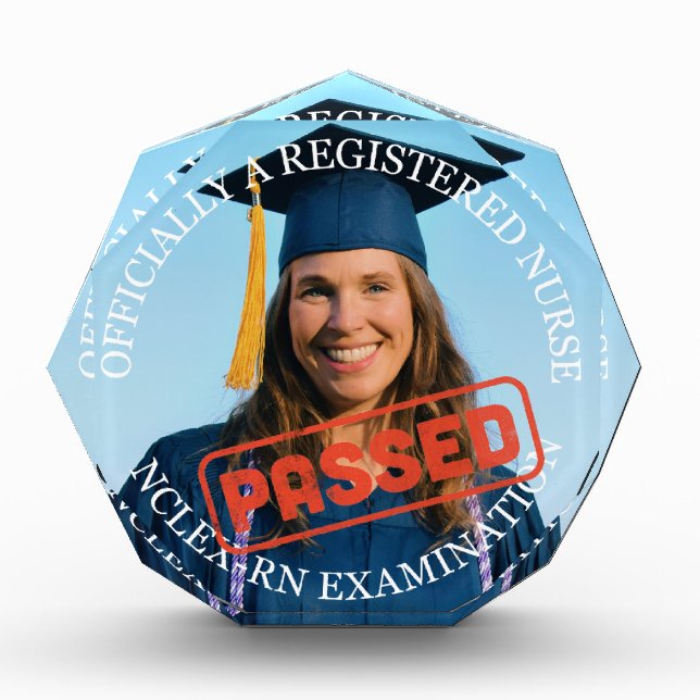 personalized keepsake for nurse grad passed nclex acrylic award (Front)