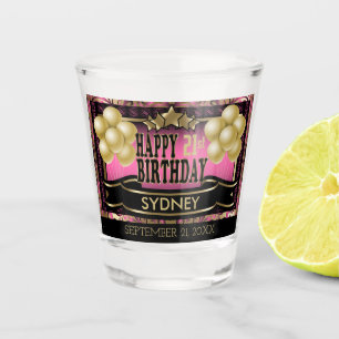 Personalized Keepsake Happy Birthday - Pink Shot Glass