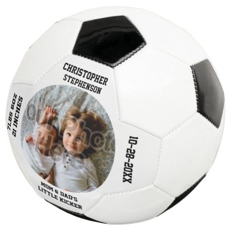 Personalized Keepsake New Baby Boy Custom Soccer Ball