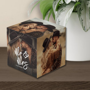 Personalized Keepsake Newlywed Couple Photo Cube