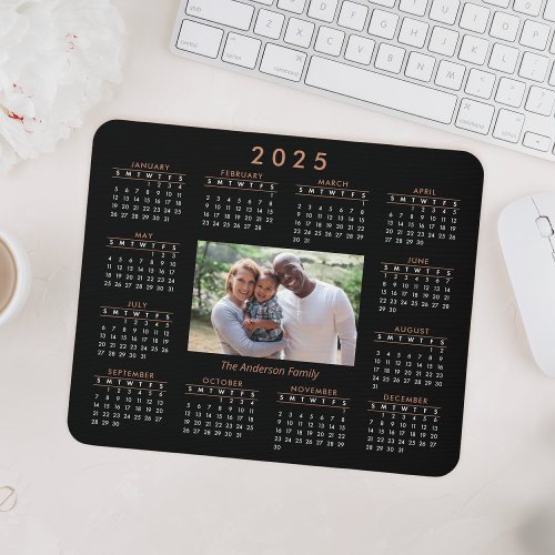 Personalized Keepsake Photo 2025 Calendar Mouse Pad