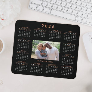 Personalized Keepsake Photo 2026 Calendar Mouse Pad