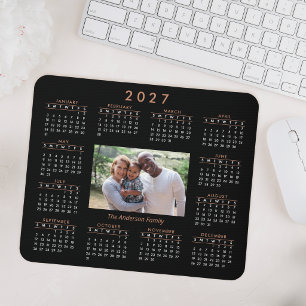Personalized Keepsake Photo 2027 Calendar Mouse Pad