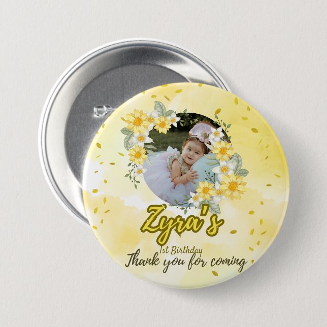 Personalized Keepsake Pin Buttons (Front & Back)