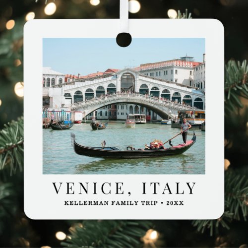 Personalized Keepsake Travel Photo Metal Ornament