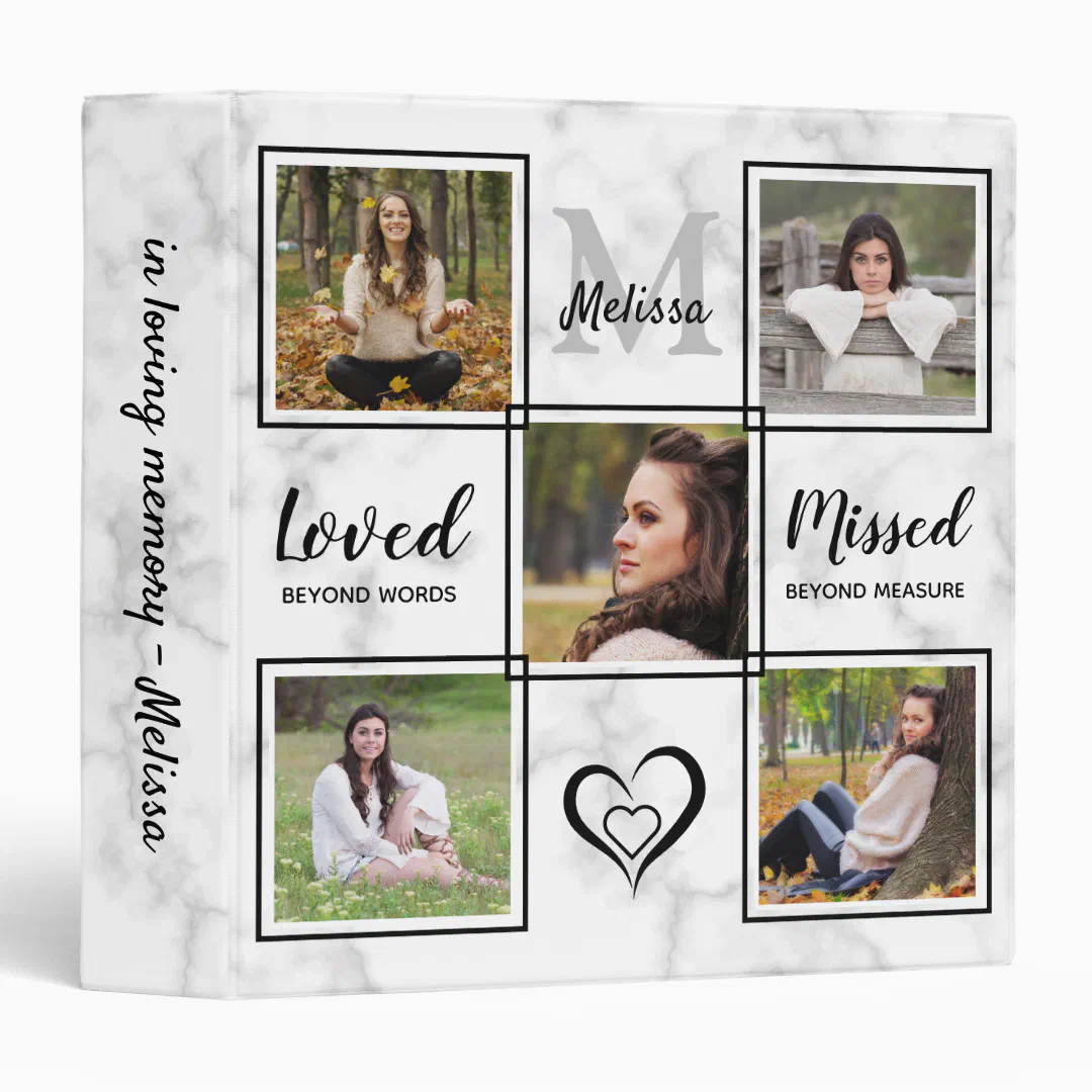 Personalized Keepsake Unique Memorial Photo Album 3 Ring Binder (Front/Spine)