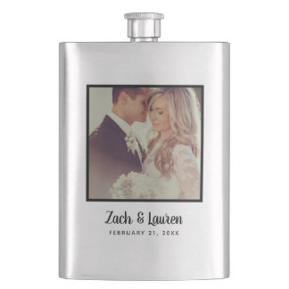 Personalized Keepsake Wedding Photo and Monogram Flask