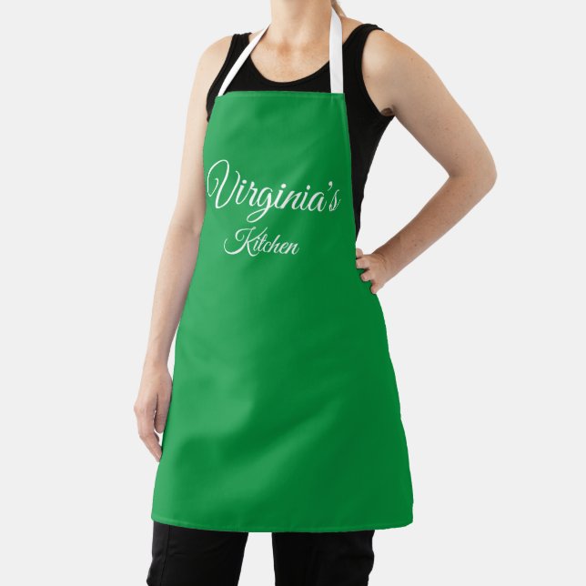 Personalized Kelly Green Apron (Insitu)
