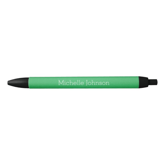 Personalized Kelly Green Grainy Texture Pen (Front)