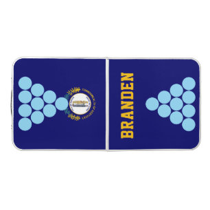 Personalized Kentucky Flag Custom Name Beer Pong Table