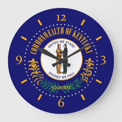 Personalized Kentucky State Flag Design on Large Clock
