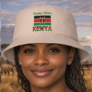 Personalized Kenya Flag Bucket Hat