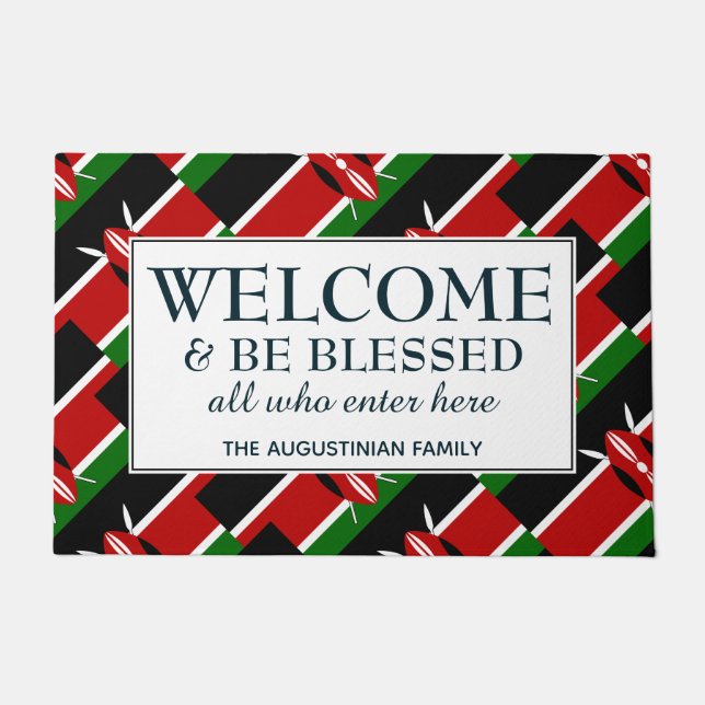 Personalized KENYA Welcome Doormat (Front)