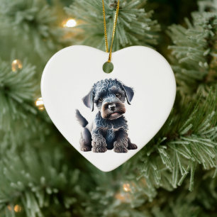 Personalized Kerry Blue Terrier Puppy Ceramic Ornament
