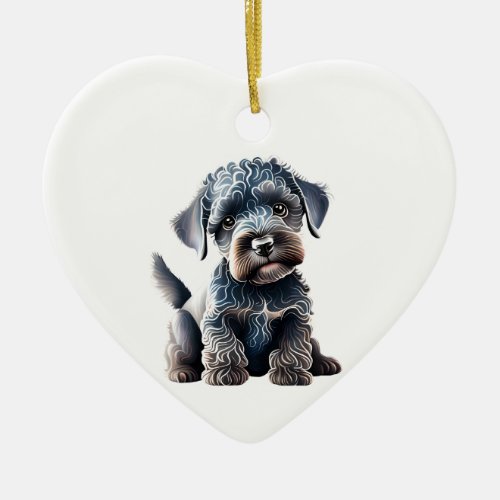 Personalized Kerry Blue Terrier Puppy Ceramic Ornament