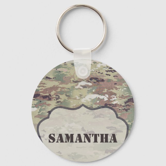 Personalized Key Chain Army OCP Camo Uniform Camof (Front)
