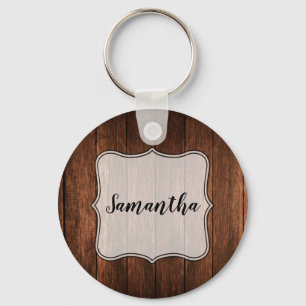 Personalized Key Chain Barn Wood Country Rustic