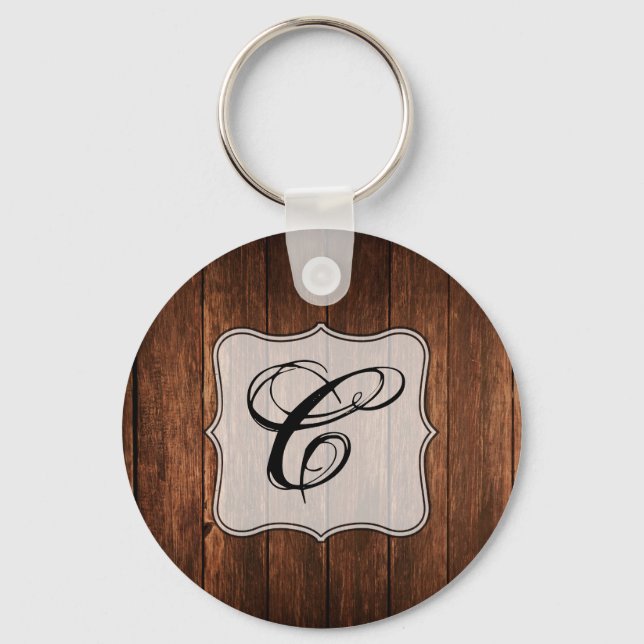 Personalized Key Chain Barn Wood Country Rustic (Front)