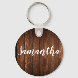 Personalized Key Chain Barn Wood Country Rustic