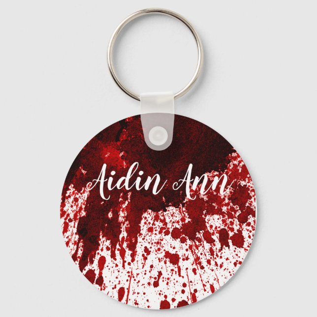 Personalized Key Chain Blood Splatter Vampire Goth (Front)