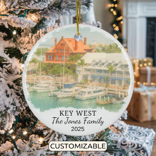 Personalized Key West Ornament, Florida Ceramic Ornament