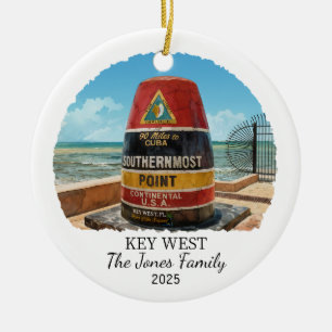 Personalized Key West Ornament, Florida State Ceramic Ornament