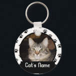Personalized Keychain of Your Pet Cat<br><div class="desc">Celebrate in style with this personalized keychain of your pet cat! Customize with a picture of your pet or your loved one's pet for that perfect gift. Add the name of the pet for that added personalization. Capturing wonderful memories that last a lifetime!</div>