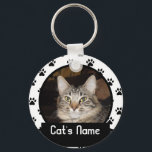 Personalized Keychain of Your Pet Cat<br><div class="desc">Celebrate in style with this personalized keychain of your pet cat! Customize with a picture of your pet or your loved one's pet for that perfect gift. Add the name of the pet for that added personalization. Capturing wonderful memories that last a lifetime!</div>