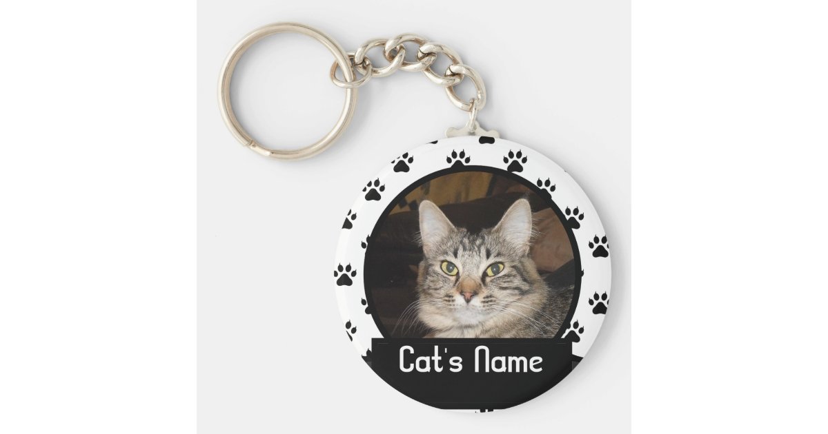 Personalized Keychain of Your Pet Cat | Zazzle